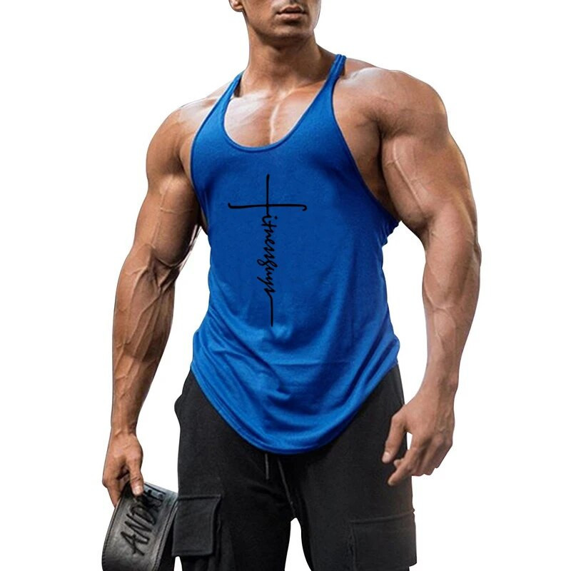 Mood Treeningvest Bränd vabaaja puuvillased jõusaali püksid Meeste varrukateta Kulturismi riided Alussärk Fitness Stringer Muscle