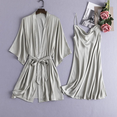 Naiste seksikas kimono hommikumantli komplektid V-kaelusega öösärk Hommikumantel Pruudi pesu Magamissärkid M-XL magamisriided Öörõivad vabaaja kodurõivad