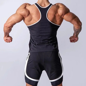Γυμναστήριο ανδρικό φανελάκι γυμναστικής για τρέξιμο Βαμβακερό αμάνικο πουκάμισο Ανδρικό καλοκαιρινό αθλητικό εσώρουχο Tank Top Ανδρικά ρούχα