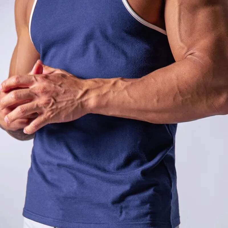 Maieu de gimnastică pentru bărbați, fitness, alergare, vestă, antrenament, din bumbac, cămașă fără mâneci, pentru bărbați, sport de vară, maiou, îmbrăcăminte pentru bărbați