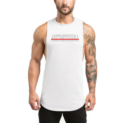 UUS Cotton Gym Stringer Tank Top Meeste Varrukateta T-särk Spordisärk Kulturismi Riietus Meeste Alussärk Fitness Jooksuvest