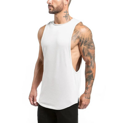 UUS Cotton Gym Stringer Tank Top Meeste Varrukateta T-särk Spordisärk Kulturismi Riietus Meeste Alussärk Fitness Jooksuvest