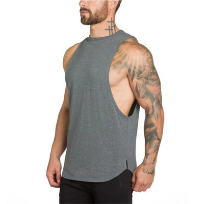 UUS Cotton Gym Stringer Tank Top Meeste Varrukateta T-särk Spordisärk Kulturismi Riietus Meeste Alussärk Fitness Jooksuvest