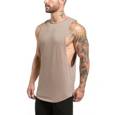 UUS Cotton Gym Stringer Tank Top Meeste Varrukateta T-särk Spordisärk Kulturismi Riietus Meeste Alussärk Fitness Jooksuvest