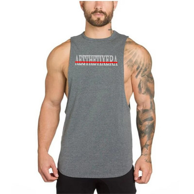 UUS Cotton Gym Stringer Tank Top Meeste Varrukateta T-särk Spordisärk Kulturismi Riietus Meeste Alussärk Fitness Jooksuvest