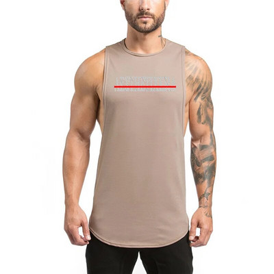 UUS Cotton Gym Stringer Tank Top Meeste Varrukateta T-särk Spordisärk Kulturismi Riietus Meeste Alussärk Fitness Jooksuvest