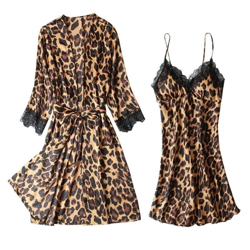 2023 Καλοκαιρινό Φθινόπωρο Γυναικείες Πυτζάμες Σέξι δύο τεμαχίων Ice Silk Φορέματα πιτζάμα με μεγάλα μανίκια με μαξιλαράκια στο στήθος για εξωτερικά ρούχα