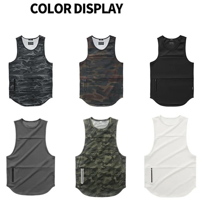 Meeste jooksu T-särk Fitness Liibuv varrukateta spordivest Treening Sörkimissärgid Jõusaali Spordirõivad Tankid Rashgardi üksikud riided