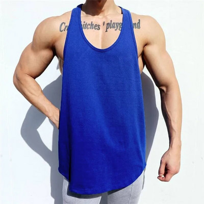 Jooksuvest suverõivad Fitness Meeste püksid hingavad võrk Kulturismi Stringer Tanktop Muscle Varrukateta Singletid