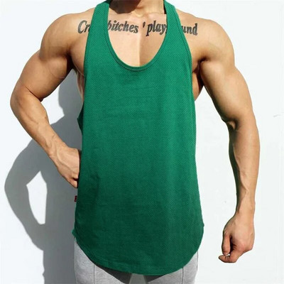 Jooksuvest suverõivad Fitness Meeste püksid hingavad võrk Kulturismi Stringer Tanktop Muscle Varrukateta Singletid