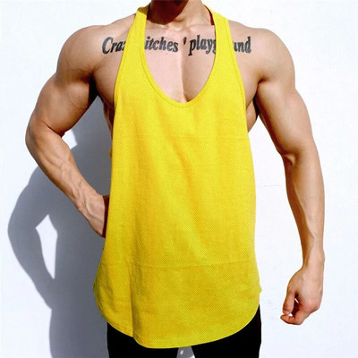 Jooksuvest suverõivad Fitness Meeste püksid hingavad võrk Kulturismi Stringer Tanktop Muscle Varrukateta Singletid