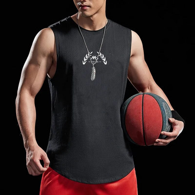 2022 m. Nauji Vyriški apatiniai marškinėliai Gamintojas Gyms marškinėliai vyriški Greitai džiūstantys kultūrizmo viršutiniai marškinėliai be rankovių Kvėpuojantys apatiniai vyriški sportinė liemenė