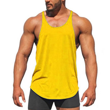 Ρούχα γυμναστικής Ανδρικό πουκάμισο Bodybuilding Μπλουζάκι για γυμναστική Αμάνικο μπλουζάκια γυμναστικής Ζαρτιέρες Ανδρικό γιλέκο κορδόνι