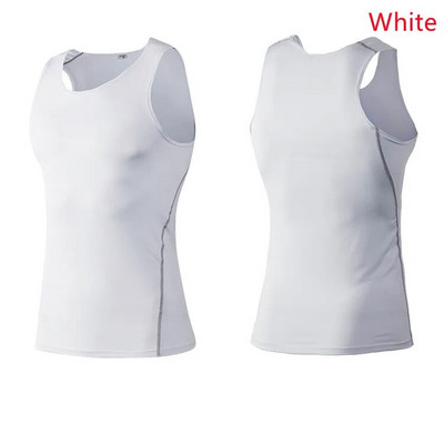 7 värvi Meeste Compression Jooksmine Kiiresti kuivav T-särk Fitness Sport Meeste sukkpüksid Varrukateta Spordisärgid Jõusaali spordirõivad