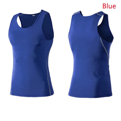 7 värvi Meeste Compression Jooksmine Kiiresti kuivav T-särk Fitness Sport Meeste sukkpüksid Varrukateta Spordisärgid Jõusaali spordirõivad