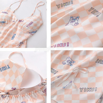 Εκτύπωση Sleepwear Ice Μεταξωτό Σετ Γυναικείο Σέξι Δαντελένιο Συνονθύλευμα Κιμονό Φόρεμα Σαλόνι Ζαρτιέ Νυχτικό Καλοκαιρινό ανοιξιάτικο μπουρνούζι
