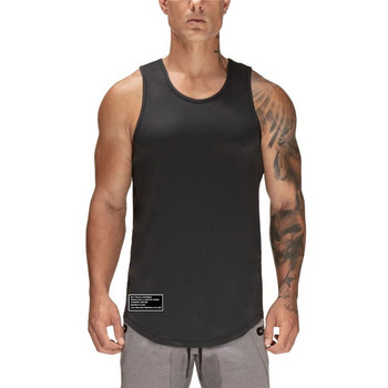 Висококачествен спандекс Мъжка жилетка за бягане Фитнес без ръкави Риза за лека атлетика Marathon Slim Tank Sport Vest Горна тренировка