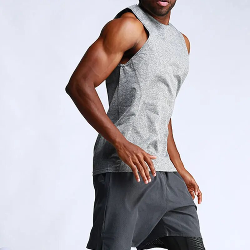 Bėgimo liemenė Vyriška Kvėpuojanti Sportinė Top Vyriška Sporto salė Sporto salė Greitai Išdžiūva Treniruotės Apranga Treniruotės Bėgimo viršutiniai drabužiai Vyriški