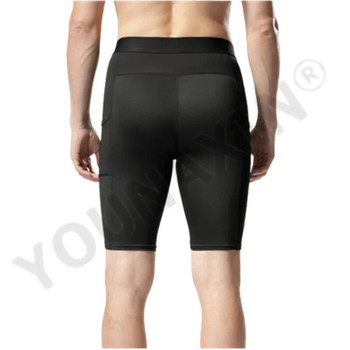Мъжки клинове Base Layer Тесни спортни къси панталони Фитнес тренировка Долнище за бягане Чорапогащи Баскетболни гащета с джоб