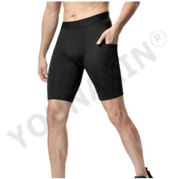 Мъжки клинове Base Layer Тесни спортни къси панталони Фитнес тренировка Долнище за бягане Чорапогащи Баскетболни гащета с джоб