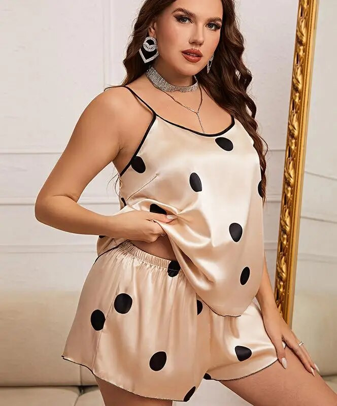 XL-5XL Suure suurusega naiste pidžaamaülikond Seksikas rihmaga Camisole pidžaamakomplekt Suvine ööriided Intiimpesu lahtised magamisriided Koduriided
