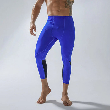 Мъжки 3/4 компресионни панталони Тренировка за бягане Чорапогащи Cool Dry Capri Спортни клинове Йога Основен слой за фитнес Спортно бельо Jogger