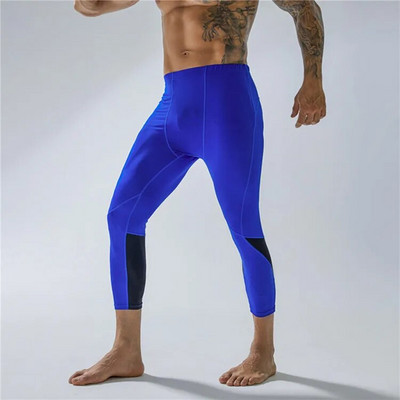Vyriškos 3/4 kompresinės kelnės bėgimo treniruotės pėdkelnės Kietos sausos Kaprio sportinės antblauzdžiai jogos treniruoklių salė Bazinio sluoksnio sportiniai apatiniai bėgikai