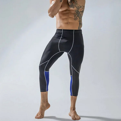 Vyriškos 3/4 kompresinės kelnės bėgimo treniruotės pėdkelnės Kietos sausos Kaprio sportinės antblauzdžiai jogos treniruoklių salė Bazinio sluoksnio sportiniai apatiniai bėgikai