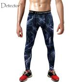 Detector Bėgimo pėdkelnės Vyrai Bėgiojantys Sportiniai Antblauzdžiai Pieno pluoštas GYM Fitneso Kompresinės Kelnės Sportui Greitai džiūstančios kelnės