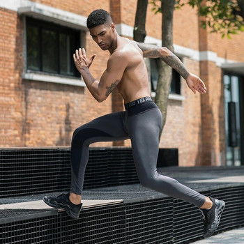 Ανδρικό παντελόνι συμπίεσης Αθλητικό κολάν για τρέξιμο για προπόνηση τζόκινγκ γυμναστικής Γρήγορη ξήρανση αναπνεύσιμο καλσόν Ανδρικά αθλητικά ρούχα γυμναστικής γιόγκα
