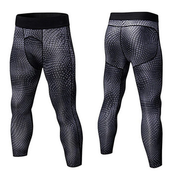 2020 Нови мъжки компресионни чорапогащи с 3D принт Спортни клинове за фитнес Мъжки фитнес капри панталони Еластични панталони с дължина 3/4 до прасеца