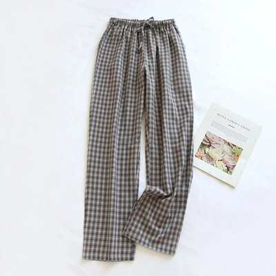 Najnovije pamučne karirane duge hlače Ženska kućna odjeća Pidžama hlače Meke i prozračne ležerne salonke Pantalones De Mujer