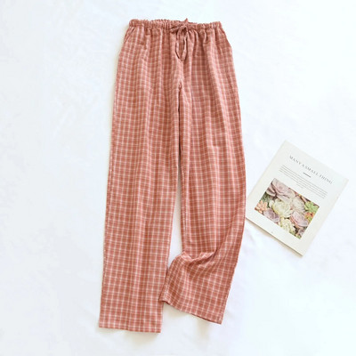 Najnovije pamučne karirane duge hlače Ženska kućna odjeća Pidžama hlače Meke i prozračne ležerne salonke Pantalones De Mujer