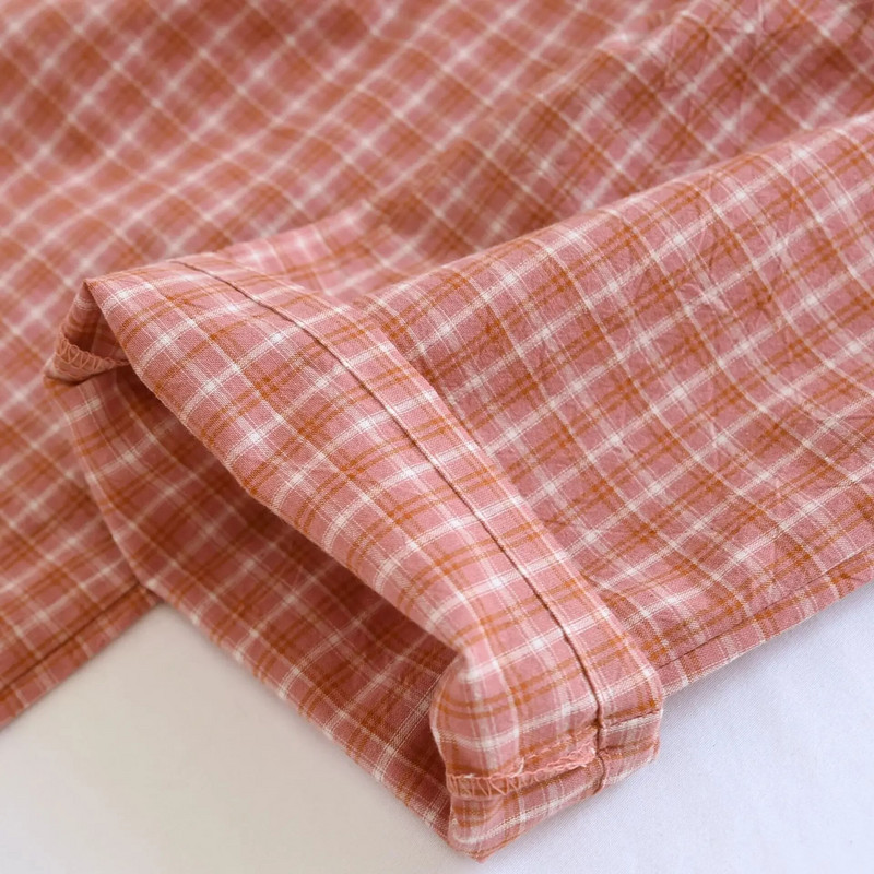 Najnovije pamučne karirane duge hlače Ženska kućna odjeća Pidžama hlače Meke i prozračne ležerne salonke Pantalones De Mujer