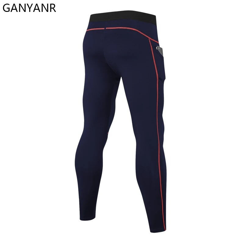 GANYANR kompresijske hlače Tajice za trčanje u teretani Muška sportska odjeća Tajice za fitness Seksi košarkaška sportska forma Joga džepovi Wrokout staza