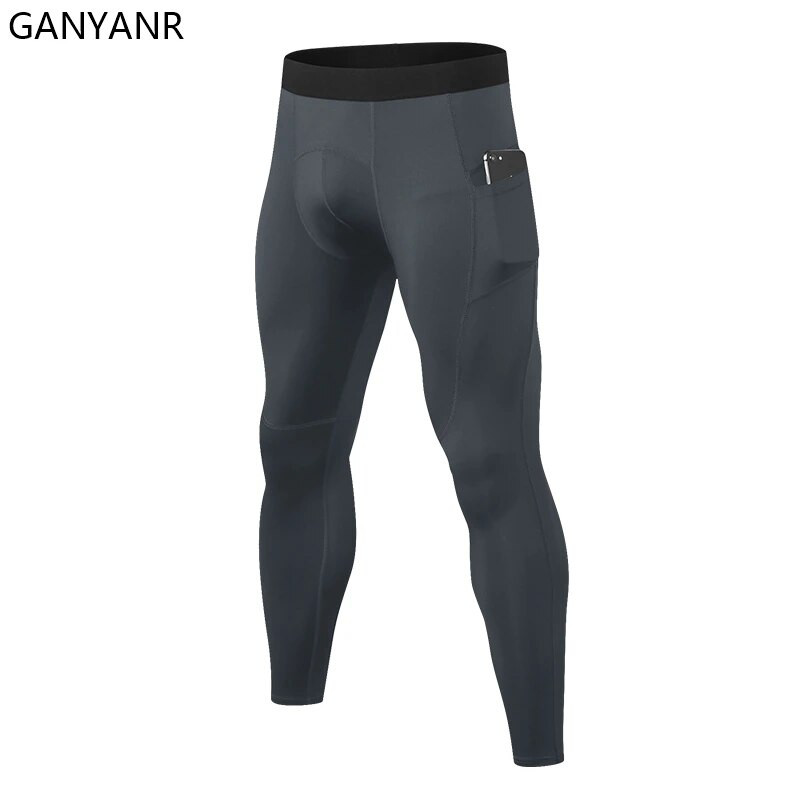 GANYANR kompresijske hlače Tajice za trčanje u teretani Muška sportska odjeća Tajice za fitness Seksi košarkaška sportska forma Joga džepovi Wrokout staza
