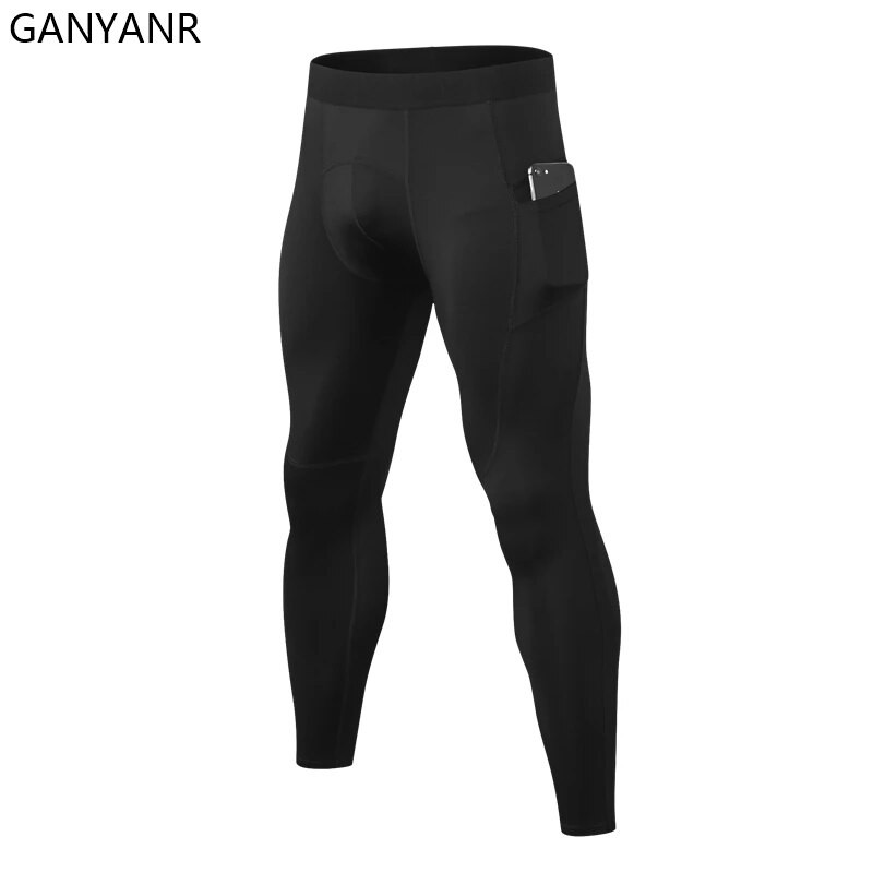 GANYANR kompresijske hlače Tajice za trčanje u teretani Muška sportska odjeća Tajice za fitness Seksi košarkaška sportska forma Joga džepovi Wrokout staza