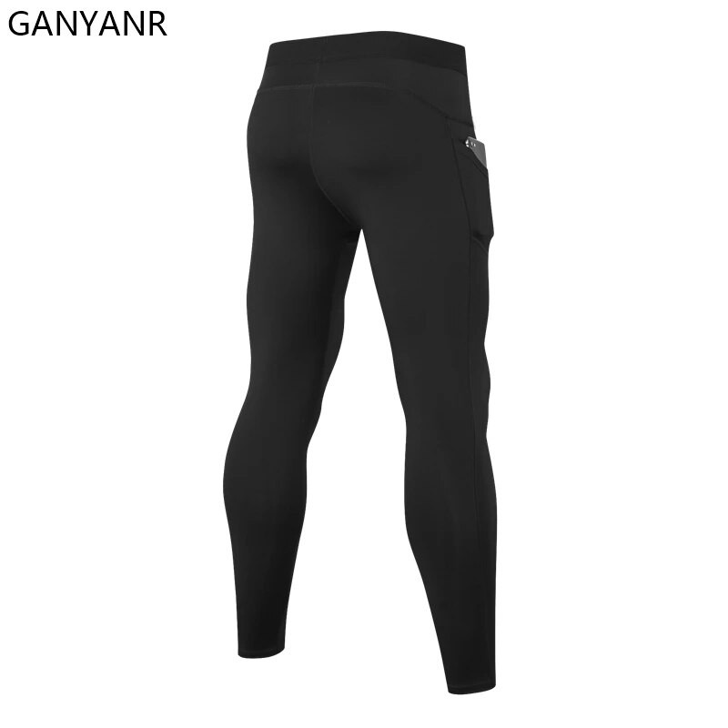 GANYANR kompresijske hlače Tajice za trčanje u teretani Muška sportska odjeća Tajice za fitness Seksi košarkaška sportska forma Joga džepovi Wrokout staza