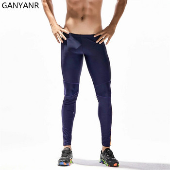 Марка GANYANR Чорапогащи за бягане Мъжки компресионни панталони Клинове за фитнес Тесни панталони Атлетични бързосъхнещи Бодибилдинг Баскетбол Йога