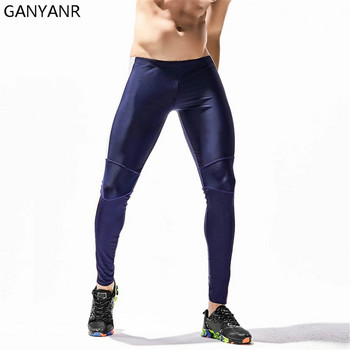 Марка GANYANR Чорапогащи за бягане Мъжки компресионни панталони Клинове за фитнес Тесни панталони Атлетични бързосъхнещи Бодибилдинг Баскетбол Йога