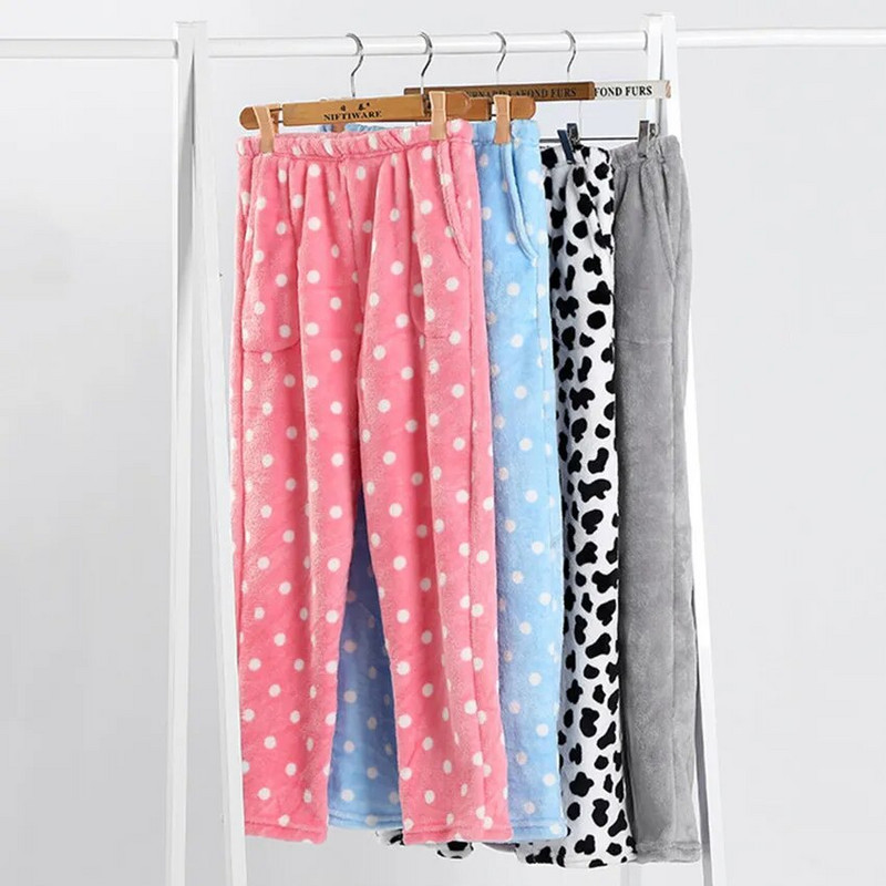 Talvised pidžaamad Kodupüksid Naistele Mehed Elastsed Püksid Lahtised Soojad Paksud Fannel Pidžaamad Püksid Magamisriided Öörõivad Dropship