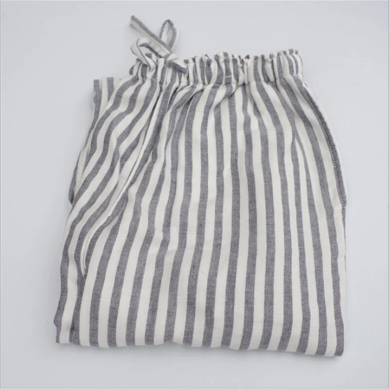 2023 m. pavasario ruduo, 100 % medvilnė, moteriškos apatinės apatinės kelnės, moteriškos didelio dydžio naktinės kelnės, moteriškos laisvalaikio dryžuotos namų kelnės