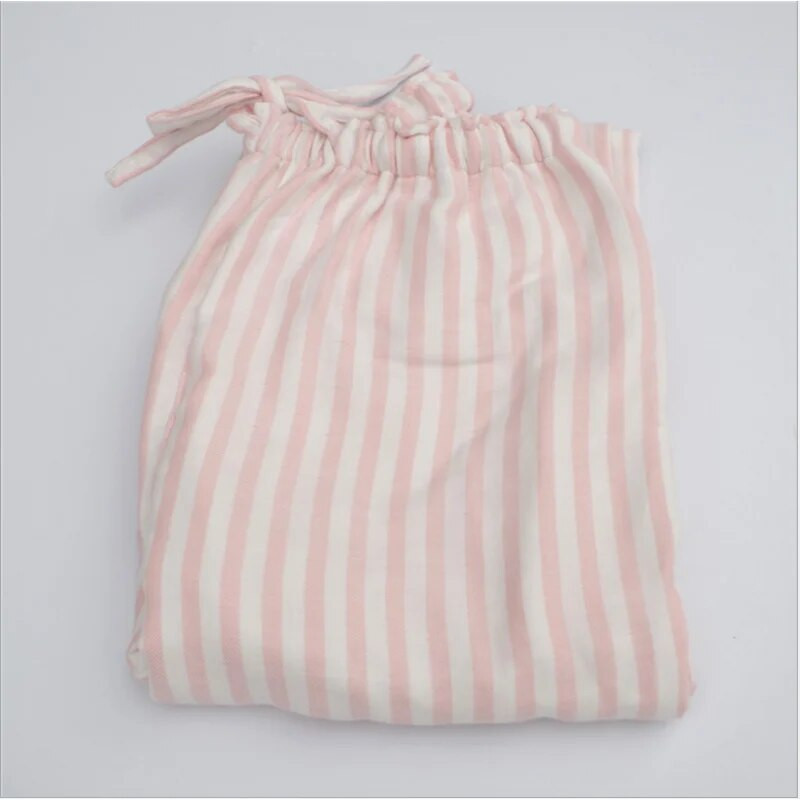 2023 m. pavasario ruduo, 100 % medvilnė, moteriškos apatinės apatinės kelnės, moteriškos didelio dydžio naktinės kelnės, moteriškos laisvalaikio dryžuotos namų kelnės