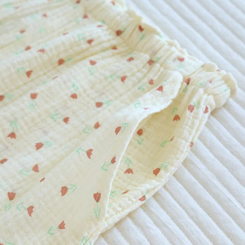 Νέο Βαμβακερό απλό άνετο φαρδύ σπιτικό παντελόνι πιτζάμες για γυναίκες Πολύχρωμο λουλούδι με πλαϊνές τσέπες Χαριτωμένο παντελόνι ύπνου