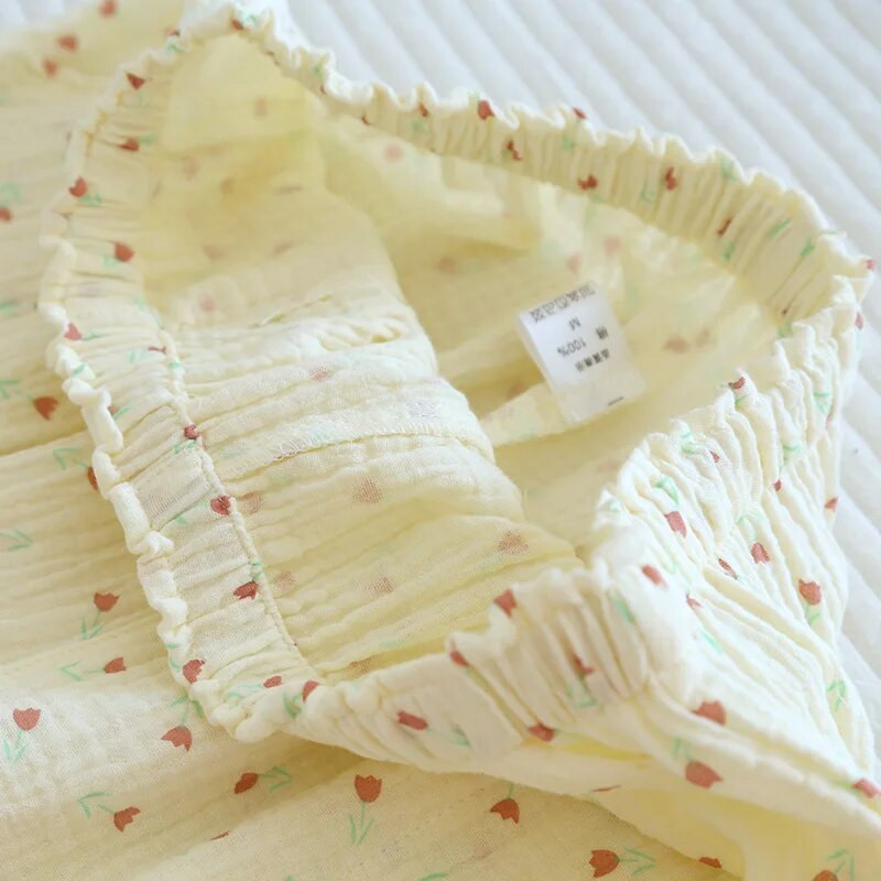 Nova pamučna jednostavna udobna široka kućna pidžama Hlače za žene Raznobojni cvijet s džepovima sa strane Slatke hlače za spavanje