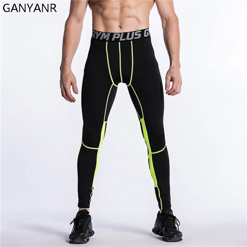 GANYANR Bėgimo pėdkelnės Vyrai Sportas Krepšinis Kompresinės Kelnės Sporto salė greitai Dry Kelnės Sportinės Antblauzdžiai Žiemos Ilgas Kultūrizmas