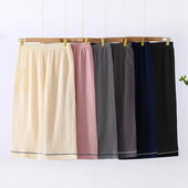 Pavasarį ir vasarą Naujausios moteriškos medvilninės plačios kojos Capris Naminiai drabužiai Moteriškos kelnės Vienspalvės pižamos moteriškos kelnės