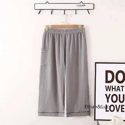 Pavasarį ir vasarą Naujausios moteriškos medvilninės plačios kojos Capris Naminiai drabužiai Moteriškos kelnės Vienspalvės pižamos moteriškos kelnės