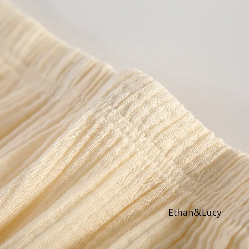 Pavasarį ir vasarą Naujausios moteriškos medvilninės plačios kojos Capris Naminiai drabužiai Moteriškos kelnės Vienspalvės pižamos moteriškos kelnės