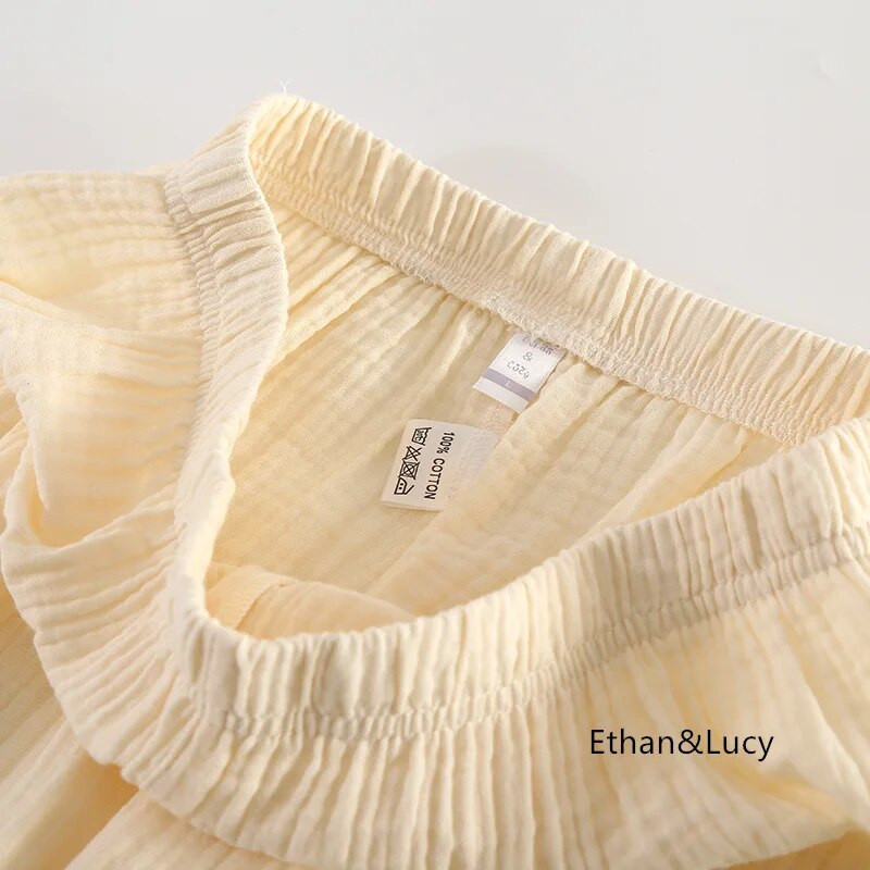 Pavasarį ir vasarą Naujausios moteriškos medvilninės plačios kojos Capris Naminiai drabužiai Moteriškos kelnės Vienspalvės pižamos moteriškos kelnės